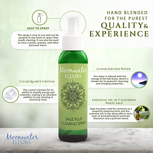 Reiki-Charged White Sage Mist for Aura Renewal & Energy Purification, Crystal-Infused Room Aromatherapy Spray with Clear Quartz for Meditation, Relaxation, Spiritual Balance & Home Harmony – 8oz - size: 8 Fl Oz (Pack of 1)