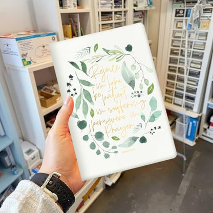 Inspirational Lined Journal Notebook for Women Men, 200 Pages A5 Hardcover Leather Journals for Writing Note Taking, Bible Verse College Ruled Notebook Diary Notepad, Watercolor Leaves - color: Multi 1294
