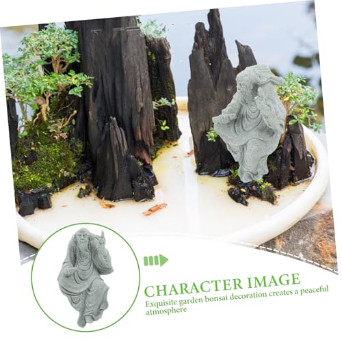 BESPORTBLE Zen Garden Buddha Figurine for Bonsai Decoration Serene Stone Sculpture for Desktop Aquarium Decor Peaceful Ornament Chinese Style