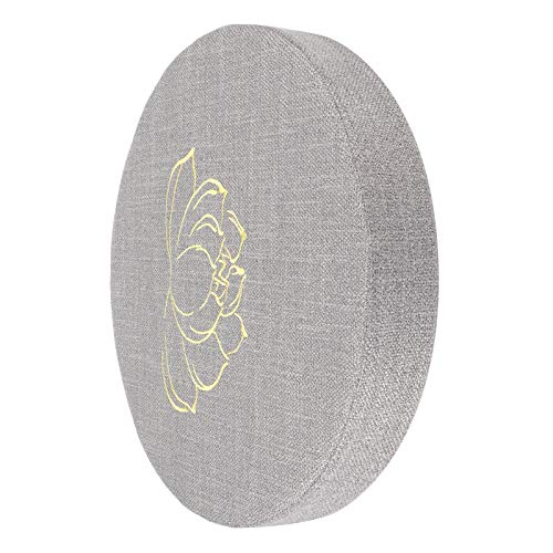 Meditation Cushion, Yoga Mat with Detachable Washable Cover, Soft Handheld Design for Zen Tea Ceremony Floor Window (40 cm in Diameter and 6 cm in Thickness) - color: Grey Embroidered Lotus Pattern