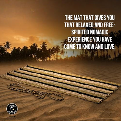 Handcrafted Meditation Mat with Carrying Strap, Woven Rope Mat for Outdoor Yoga, Reading, Beach, and Relaxation