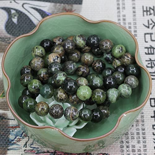 Keleny Semi Precious Stones Natural Gemstones 12mm Round Beads Crystal Stretch Bracelets 7 Inch Unisex - color: Green Australian Chrysoprase