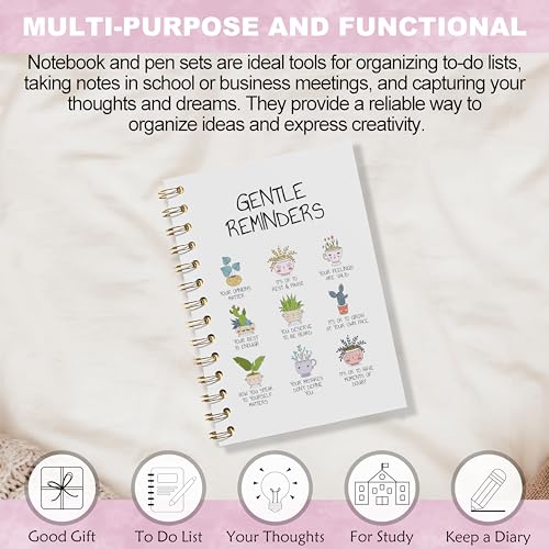 WFSM Daily Affirmations Notebook - Inspirational Journal, Mental Health Notebook, Positive Gifts Hardcover Spiral Notebook, Inspiring Quotes Journal for Women, 5.5x8.3 Inches