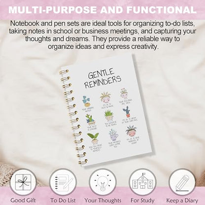 WFSM Daily Affirmations Notebook - Inspirational Journal, Mental Health Notebook, Positive Gifts Hardcover Spiral Notebook, Inspiring Quotes Journal for Women, 5.5x8.3 Inches