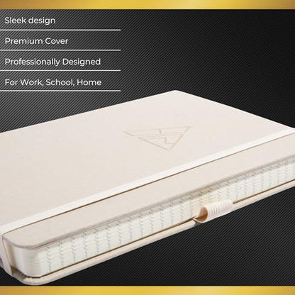Realizations Journaling Notebooks with Pen Holder | Lined Notebook | 222 Pages Notebook Journal with 100 GSM Paper | Journal Notebooks for Work - color: Beige