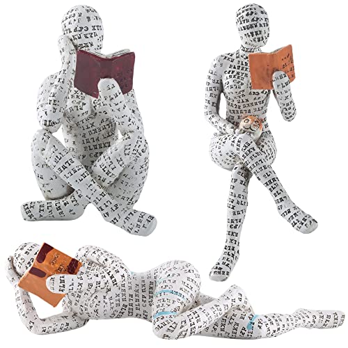Home Decor Pulp Reading Women Thinker Statue Aesthetic Sculpture Room Decor Modern Abstract Decoration on Shelf Table Desk 3 Pack - color: G