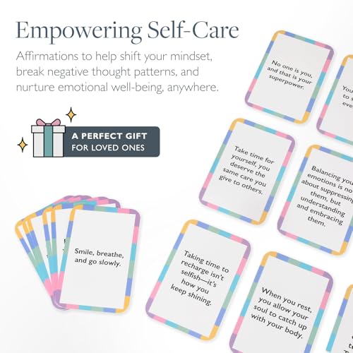 Scentered Gratitude & Affirmation Gift Set – 42 Pocket-Sized Mindfulness Cards with Aromatherapy Balms for Positivity, Mood Boost & Self-Care in Reusable Tin