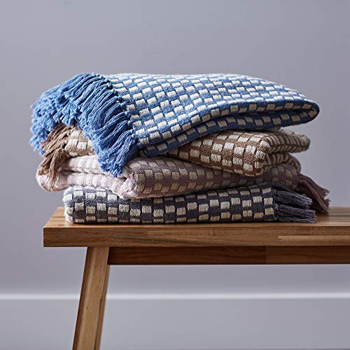DII Urban Check Collection Cotton Throw Blanket, 50x60, Dusty Lilac