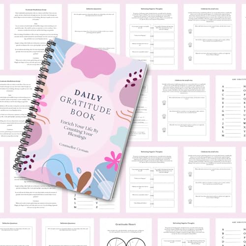 Daily Gratitude Journal Light Weight Portable Planner Notebook for Daily Reflection and Goal Tracking 14x21cm Portable Planner