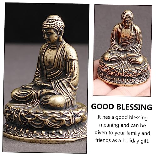 Cabilock Mini Zen Buddha Statue Antique Meditation Ornament for Decor Tranquil Temple Sculpture for Relaxation Zen Aesthetic for Family Friends