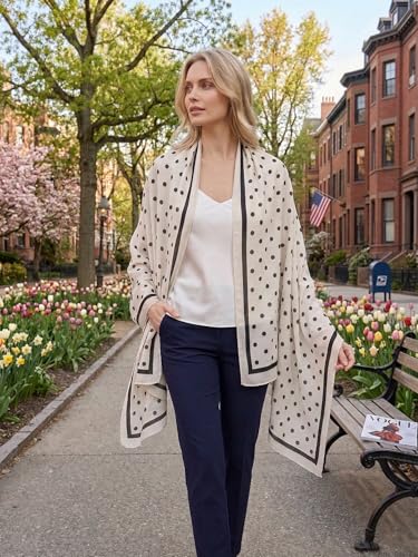 Soft Silky Pashmina Shawl Wrap for Women,Lightweight Spring, Elegant Wrap for Spring Wedding & Travel - color: Point