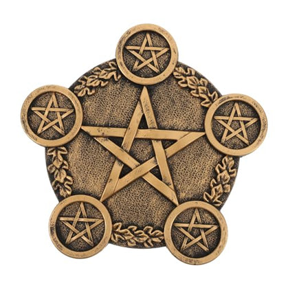 Alipis Pentacle Star Candleholder Creative Decorative Candle Base for Religious Rituals and Altar Decor Copper Finish Sacrifice Prop for Mysterious Atmosphere and Lasting Use