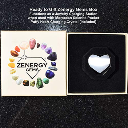 Zenergy Gems Charged Premium Natural Crystal Chip Bead Bracelet + Moroccan Selenite Charging Crystal [Included] - color: Charoite