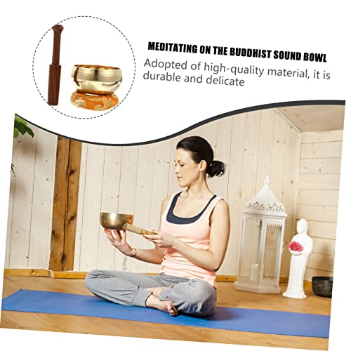 1set Meditation Singing Bowl with Cushion Striker Handmade Nepalese Sound Bowl for Healing Practices for Mindfulness Relaxation