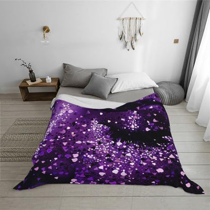Women's Glitter Prints Throw Blanket (320g Flannel) Anti-Pilling Warm Fuzzy Blankets for Bed Sofa Couch Travel 40x30 Inch - color: Women's Glitter, size: 40x30 Inch