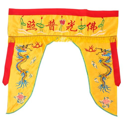 Cabilock Buddhist Temple Embroidered Hanging Curtain Worship Cloth Decorative Buddha Cover for Spiritual Adornment for Meditation Spaces