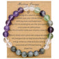 Strong Healing Crystal Bracelet 8MM Genuine Stone Bracelet Lucky Beaded Bracelet Chakra Bracelet 6.5 inch Positive Energy Inspirational Gifts for Women Mom - style: Healing Prayers