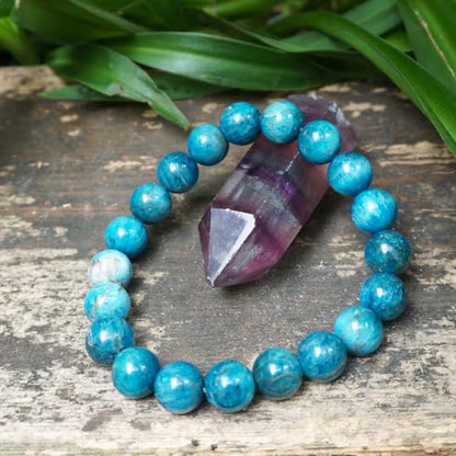 Single-pack of pure gemstone bracelets… - color: 10MM-Blue-Apatite