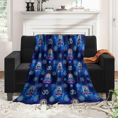 Adult Child Soft Cozy Blankets, Yoga Mandala Meditation Hippie Chakra Warm Throw Wrap Cover Throw Wearable Cuddle, Home Blanket - color: Pattern 13, size: 50x60inch-teens