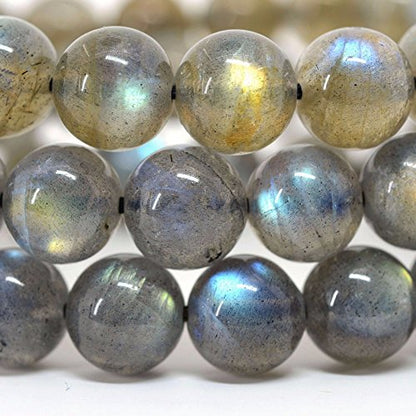 Justinstones Gem Semi Precious Gemstone 10mm Round Beads Stretch Bracelet 7 Inch Unisex - color: A Grade Labradorite