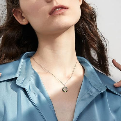 Palpitate Crystal Pendant Necklace 925 Sterling Silver Crystal Jewelry Christmas Gifts for Women - style: OM-06