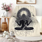 Mystic Feminine Meditation Blanket for Women and Girls, Cream Tone Spiritual Throw for Relaxation or Yoga, Unique Gift for Mom Sister or Spiritual Practitioners, 60x80 Inches - size: 80"x60"