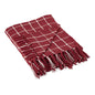 DII Transitional Checked Plaid Woven Throw, 50x60, Barn Red - color: Barn Red, size: 50x60"