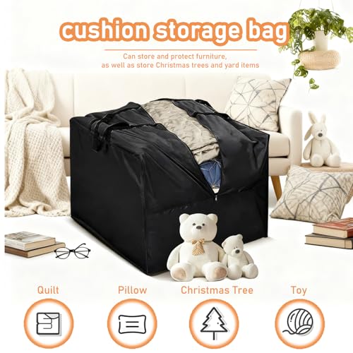 TourKing Outdoor Cushion Storage Bag 68 Inch,Extra Large Waterproof Patio Pillow Cover,Heavy-Duty Zipper & Padded Handles,for Patio Furniture Cushions Protection,Multi-Season Christmas Tree Storage
