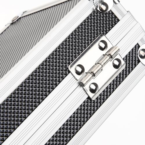 Aluminum Hard Case Briefcase, Portable File Organizer Storage Box for Test Instruments Cameras Tools Parts and Accessories