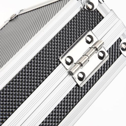 Aluminum Hard Case Briefcase, Portable File Organizer Storage Box for Test Instruments Cameras Tools Parts and Accessories