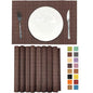 Set of 8 Pcs Bamboo Placemats Sushi Rolling Mat Japanese Style Natural Anti-Slip Bamboo Placemats Washable Heat-Resistant Table Mats for Dining Room and Kitchen（Chocolate） - color: Chocolate, size: Set of 8