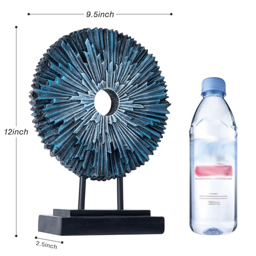 Round Statue HomeDecor Kitchen, Modern Decorative Sculpture Decorations for Living Room Coffee Table, Office Decor Shelf, Center Tabletop Decoration (Blue)