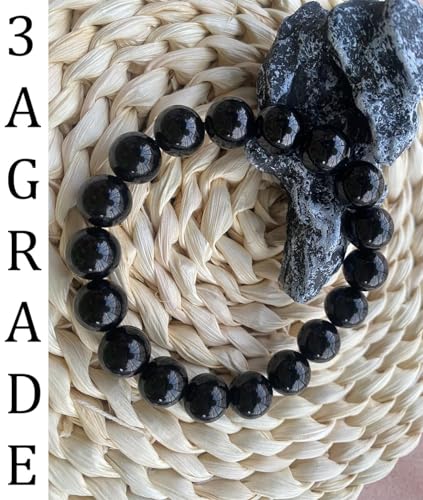 Single-pack of pure gemstone bracelets… - color: 12MM Black Tourmaline