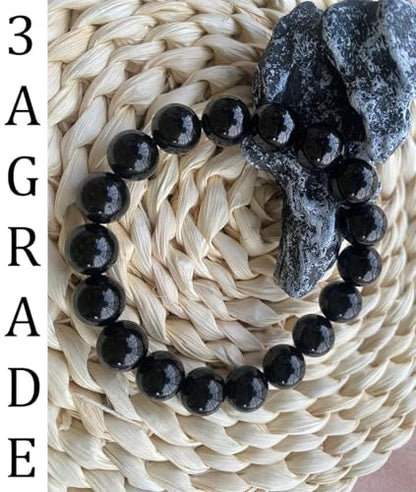 Single-pack of pure gemstone bracelets… - color: 12MM Black Tourmaline
