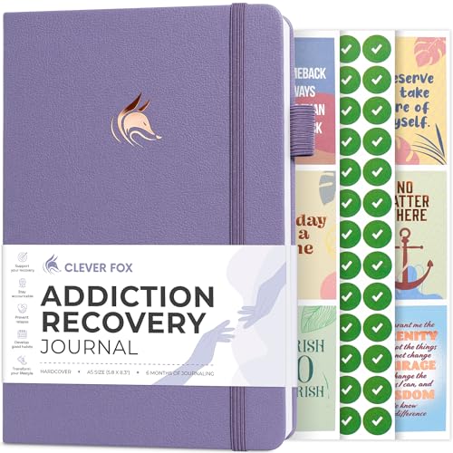Clever Fox Addiction Recovery Journal – Addiction Treatment Planner & Workbook – Daily Sobriety Journal for Recovery Progress, A5 (Lavender) - color: Lavender, size: A5 (5.8'' x 8.3'')
