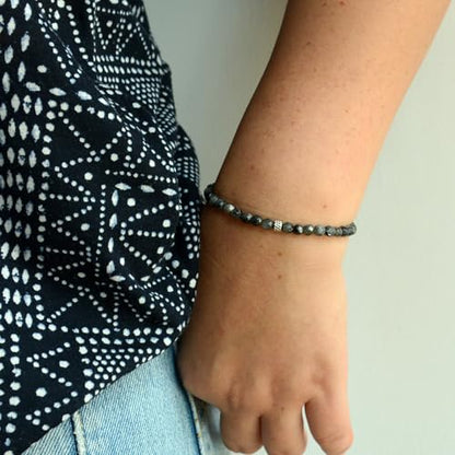 Handmade Stretch Gemstone Bead Bracelet - 4mm Natural Women's Jewelry