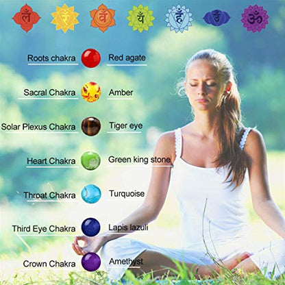 GelConnie Lava Rock Chakra Bracelet 7 Chakra 8mm Natural Stone Healing Bracelet Stress Relief Yoga Beads Anxiety Bracelet Aromatherapy Essential Oil Diffuser Bracelet Bangle - color: B-Amethyst Braided