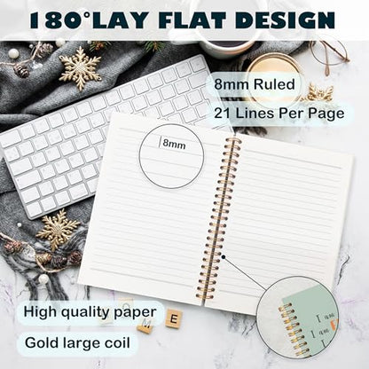 BearCake Notebook Journal, Blue Floral Notebook for Women,Journal for Women, Aesthetic Office Supplies Hardcover Spiral Notebook 5.5x8.3 635 - color: physiotherapy-cheer green