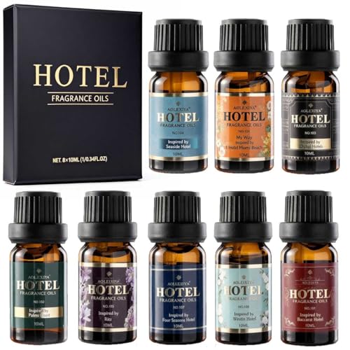 Hotel Diffuser Oil Gift Set - Inspired by 5-Star Hotel Fragrance Oil Set - My Way, White Tea,Baccarat,Four Seasons,Dubai,Beachfront Villa,Paris Coast
