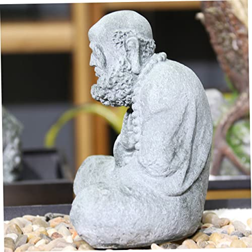 GANAZONO 1pc Chinese Style Buddha Statue Decorative Sandstone Buddha Figurine for Home and Garden Zen Landscape Decor for Living Room Office and Meditation Spaces