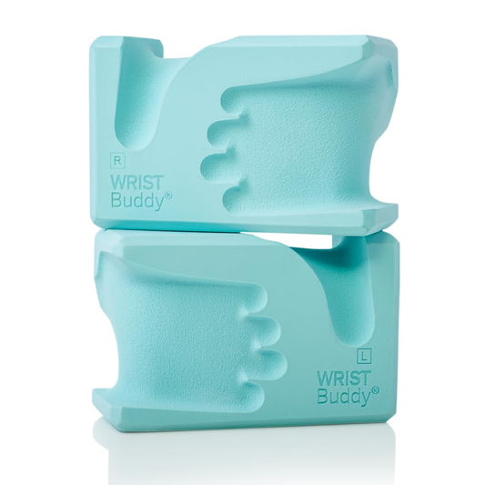 WRISTBuddy® Yoga Blocks 2-Pack (Left + Right) — Ergonomic, Hand-Shaped EVA Blocks for Wrist Relief & Better Grip | Doctor-Designed Support for Yoga, Pilates, Handstands, Push-Ups & Rehab - color: Aqua