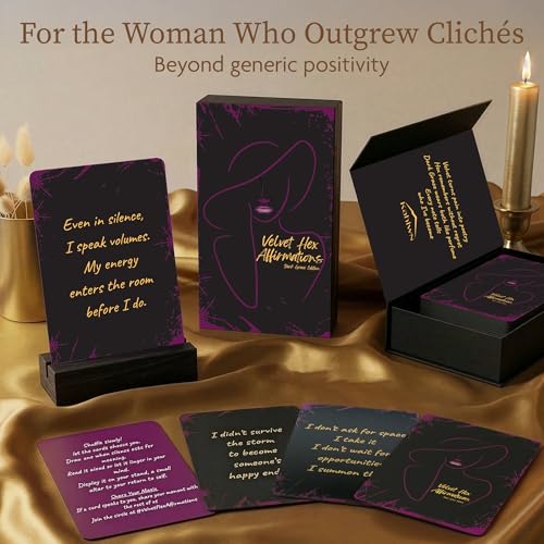 Badass Affirmation Cards for Women — 52 Daily Affirmations Card Deck with a Stand | for Self-Care And Gifts For Women Who've Outgrown Toxic Positivity
