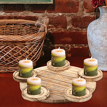 Pentagram Candlestick Dinner Party Wedding Wood Altar Supplies