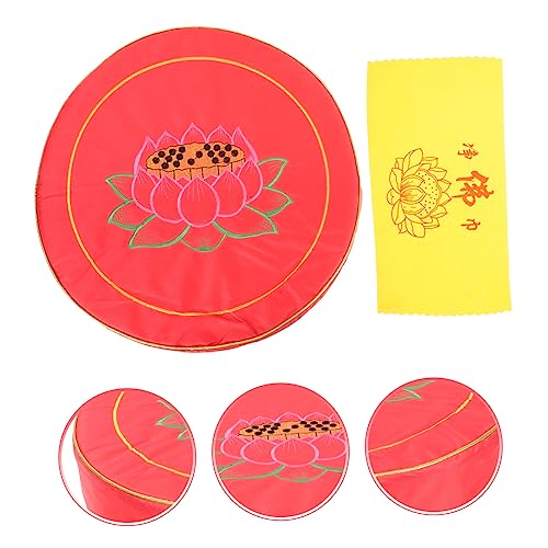 Happyyami Lotus Printing Meditation Seat Mat Yoga Cushion for Meditation and Worship - color: Red