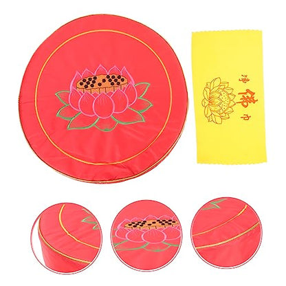 Happyyami Lotus Printing Meditation Seat Mat Yoga Cushion for Meditation and Worship - color: Red