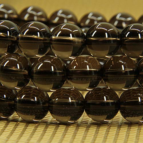 Angelstones Handmade Natural Healing Gemstone 8mm Round Beads Stretch Crystal Bracelet 7 Inch Unisex - color: Smoky Quartz