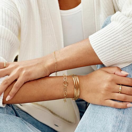 18K Gold Plated Open Cuff Bangle for Women Statement Brushed/Hammered/Textured Bracelet Layering Jewelry Love Gift for Her - style: Corss Wire Bangle