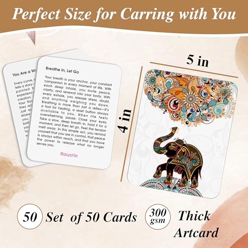 Kaivalya Stress Relief Positive Affirmations Cards for Women, Set of 50 Inspirational Daily Affirmation Card for Women Self Care and Meditation, Unique Motivational Gift