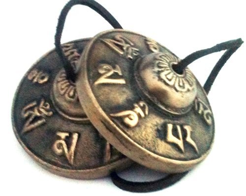 Tingsha Tibetan Meditation Chime (Medium) Om Mani Padme Hum