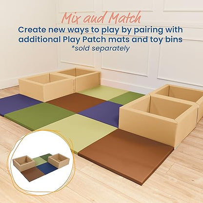 ECR4Kids SoftZone Play Patch Activity Mat Squares, Modular Playmat, Earthtone, 4-Pack - color: Earthtone